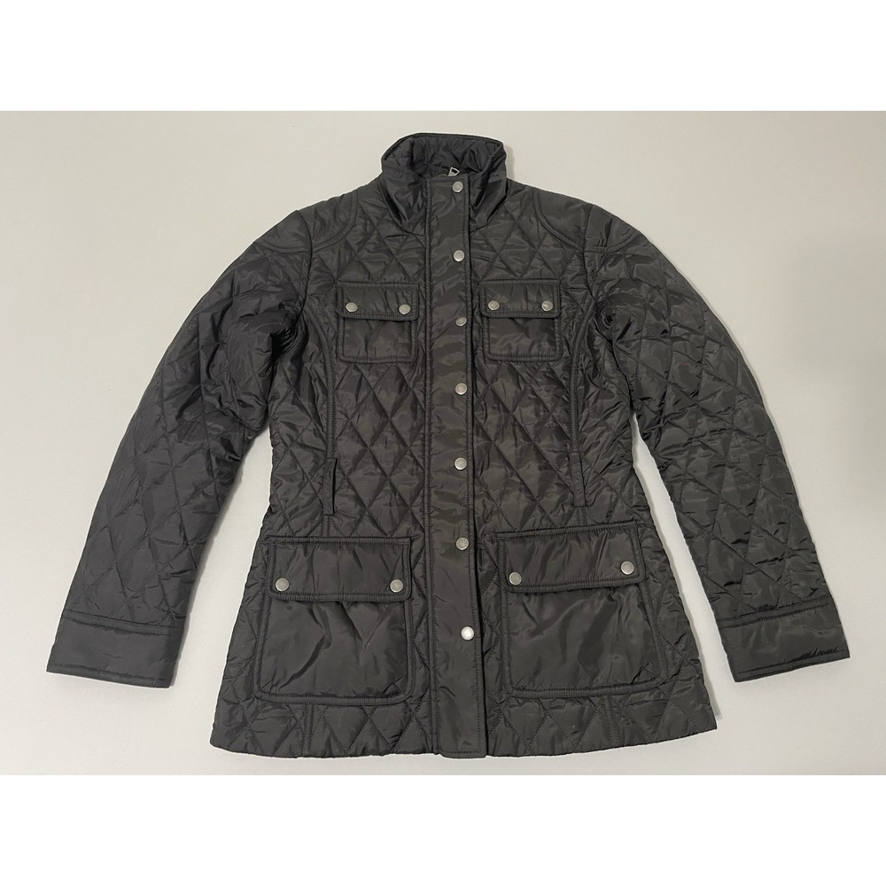 BANANA REPUBLIC Jacket Women S Petite Black Quilted Preppy‎ $198